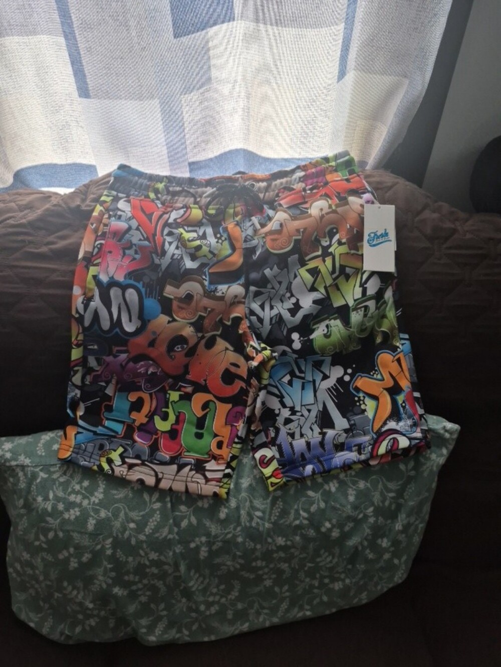 Fresh Prints of Bel-Air Swim Shorts  Vintage Retro 90's Graffiti Spray Paint
